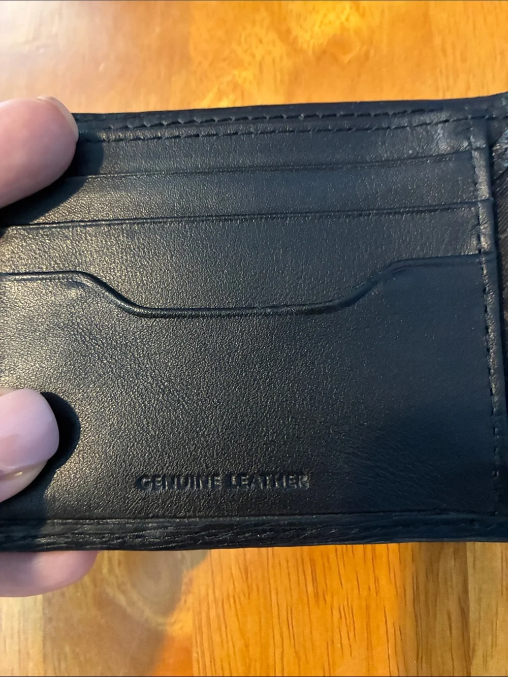 Mens Calvin Klein Xcap Slimfold Leather Wallet with CK Logo, Black, Brand New